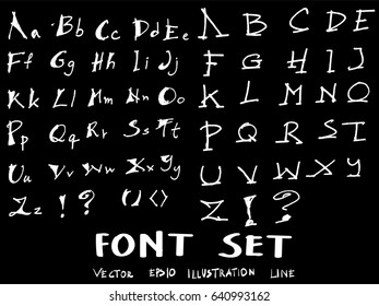 Hand drawn alphabet letters Vector on chalkboard