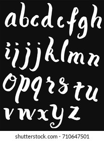 Hand drawn alphabet letters Vector on chalkboard