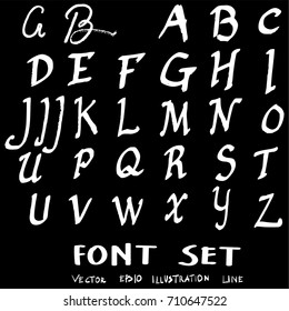 Hand drawn alphabet letters Vector on chalkboard