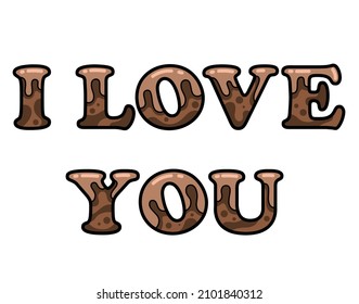 Hand Drawn Alphabet I love you design vector D