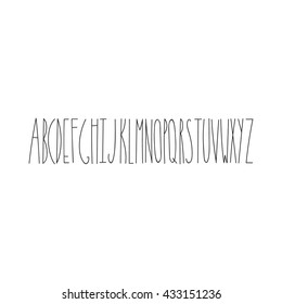 Hand drawn alphabet. Made with ink. Good for use and edit.