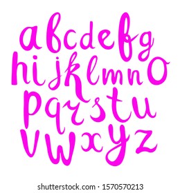 Hand drawn alphabet. Modern brush lettering. Vector illustration.