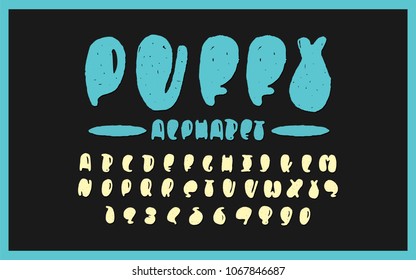 Hand Drawn alphabet. Modern vector font. Creative typeface.