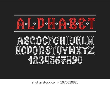 Hand Drawn alphabet. Modern vector font. Creative typeface.