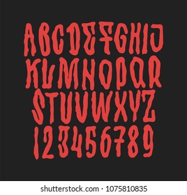 Hand Drawn alphabet. Modern vector font. Creative typeface.