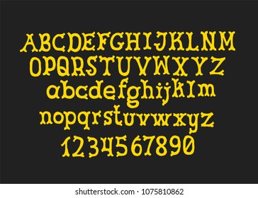 Hand Drawn alphabet. Modern vector font. Creative typeface.