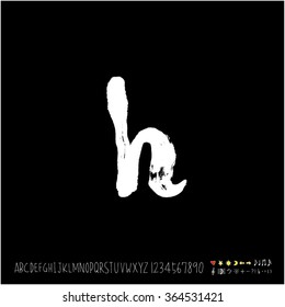 Hand drawn alphabet & number - vector