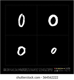 Hand drawn alphabet & number - vector