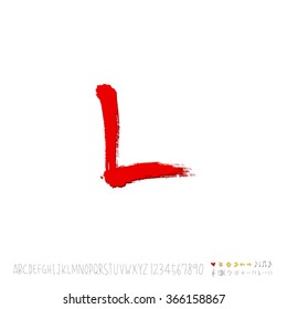 Hand drawn alphabet & number - vector