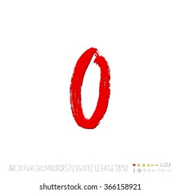 Hand drawn alphabet & number - vector