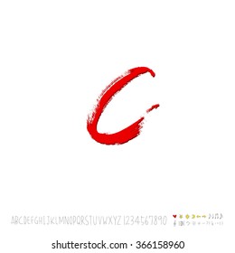 Hand drawn alphabet & number - vector