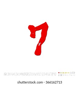 Hand drawn alphabet & number - vector