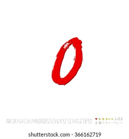 Hand drawn alphabet & number - vector