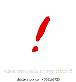 Hand drawn alphabet & number - vector