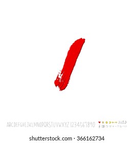 Hand drawn alphabet & number - vector