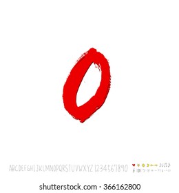 Hand drawn alphabet & number - vector