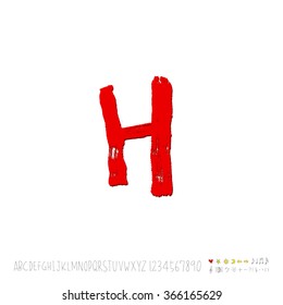 Hand drawn alphabet & number - vector