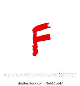 Hand drawn alphabet & number - vector