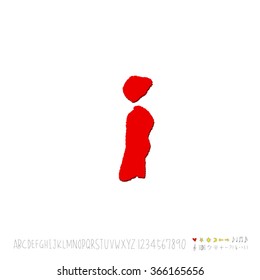 Hand drawn alphabet & number - vector