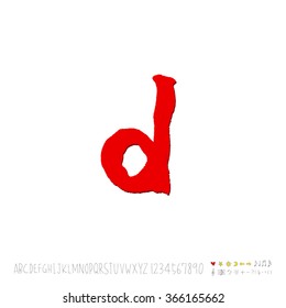 Hand drawn alphabet & number - vector