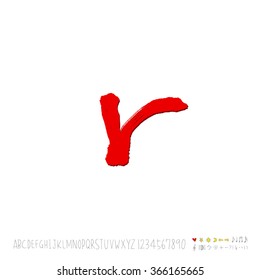 Hand drawn alphabet & number - vector