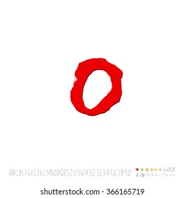 Hand drawn alphabet & number - vector