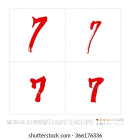 Hand drawn alphabet & number - vector