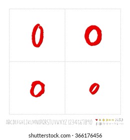 Hand drawn alphabet & number - vector