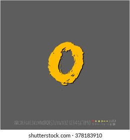 Hand drawn alphabet & number - vector