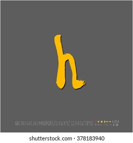 Hand drawn alphabet & number - vector