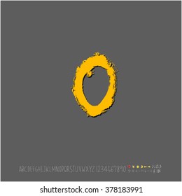 Hand drawn alphabet & number - vector