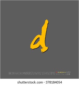 Hand drawn alphabet & number - vector