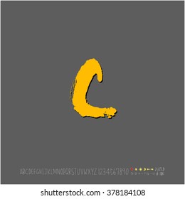Hand drawn alphabet & number - vector