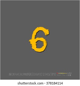 Hand drawn alphabet & number - vector