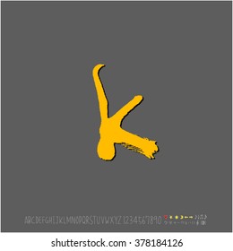 Hand drawn alphabet & number - vector
