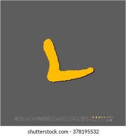 Hand drawn alphabet & number - vector