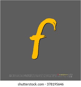 Hand drawn alphabet & number - vector
