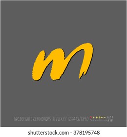 Hand drawn alphabet & number - vector