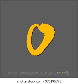 Hand drawn alphabet & number - vector