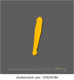 Hand drawn alphabet & number - vector
