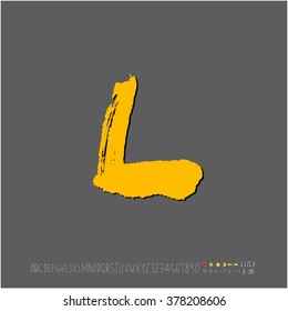 Hand drawn alphabet & number - vector