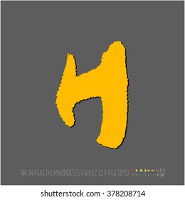 Hand drawn alphabet & number - vector