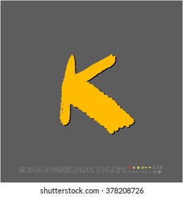Hand drawn alphabet & number - vector