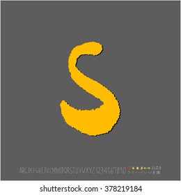Hand drawn alphabet & number - vector