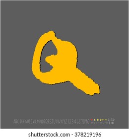 Hand drawn alphabet & number - vector