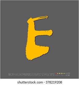 Hand drawn alphabet & number - vector