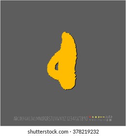 Hand drawn alphabet & number - vector