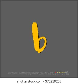 Hand drawn alphabet & number - vector