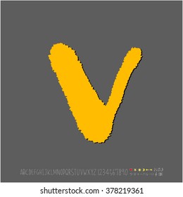 Hand drawn alphabet & number - vector