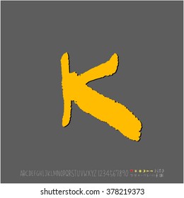 Hand drawn alphabet & number - vector